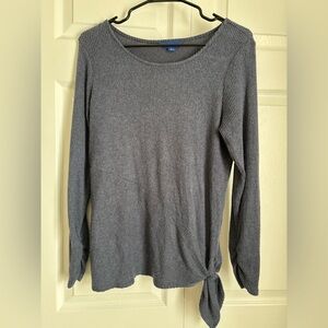 Lightweight grey-blue Apt 9 Sweater Small Tie Feature